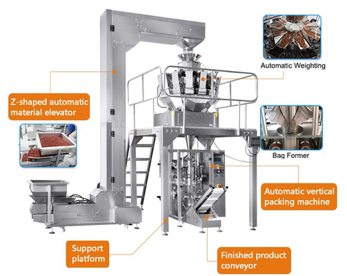 Multihead Pillow Bag  Granule Vertical Packing Machine For Snacks