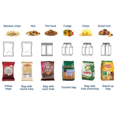 Vertical Roll Film Granule Tea Popcorn Chips Nuts Packing Machine Automatic