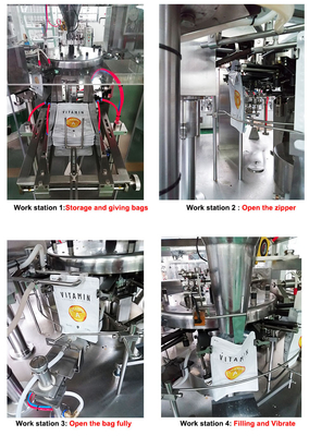 Rotary Doypack Stand Up pouch Packing Machine Chickpeas Multi Function