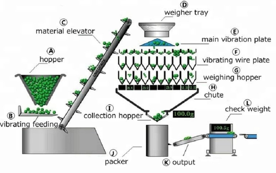 CE Certification 10 Heads 2.5L Multihead Weigher Combination Scale Cheese