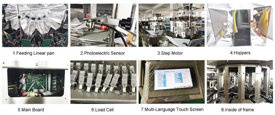 Automatic 10 Head Combination Multihead Weigher Sheet Food Weight Packing Machine