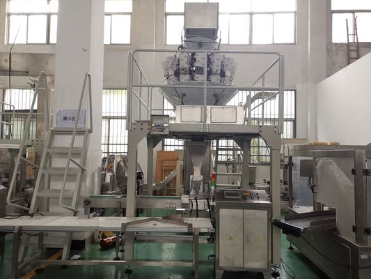 Food Snacks Semi Automatic Packing Machine 304SS With Multihead Weigher