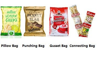 Puffed Food Pillow Bag Packing Machine Vertical 50g 100g Automatic