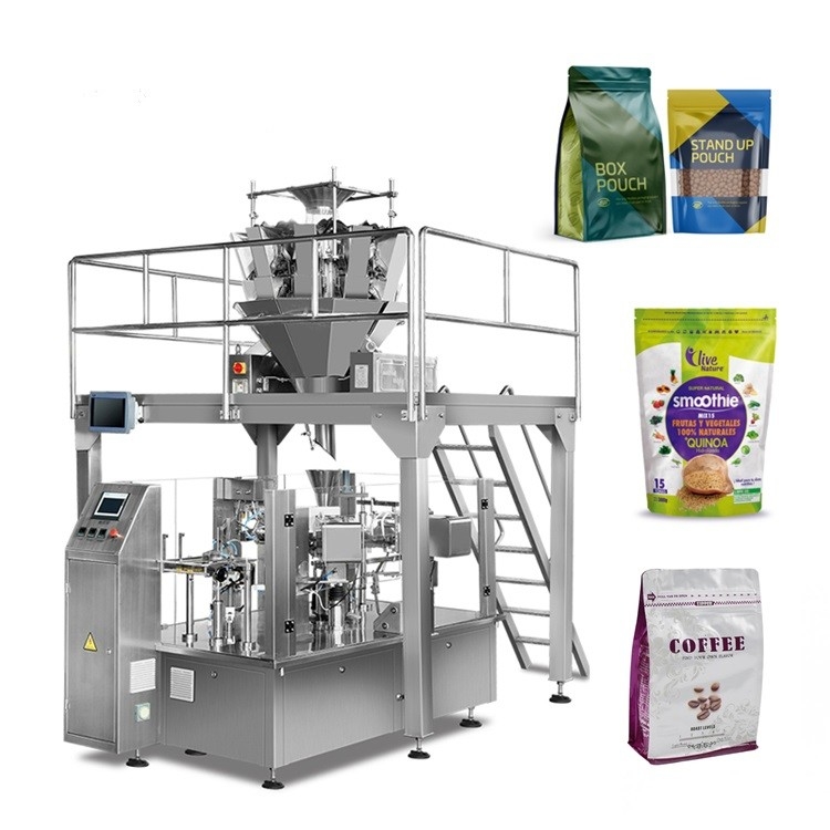 Automatic Nuts Cookie Premade Bag Packing Machine Multihead Weigher
