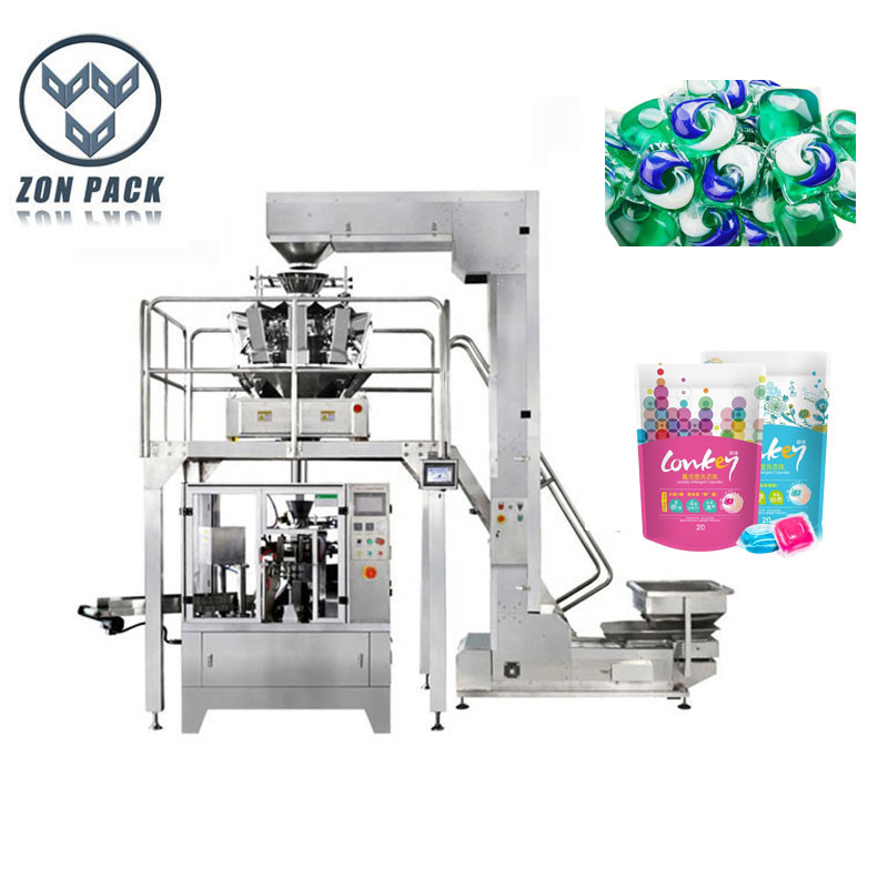 Counting Zip Lock Pouch Packing Machine For Laundry Pods