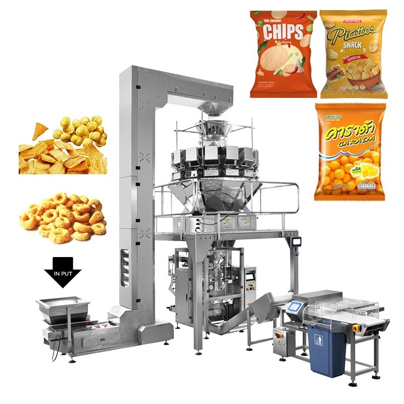 Multihead Weigher Vertical Packing Machine For Snack Food Nuts Popcorn