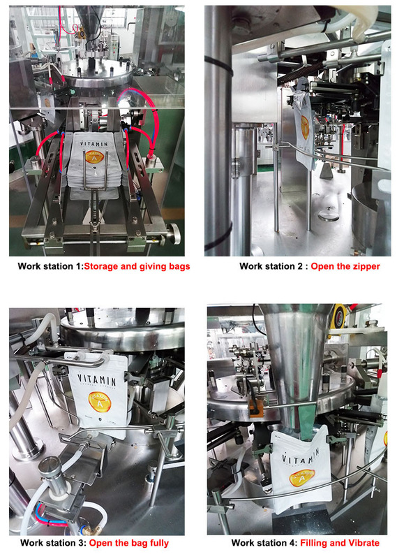 Rotary Doypack Stand Up pouch Packing Machine Chickpeas Multi Function