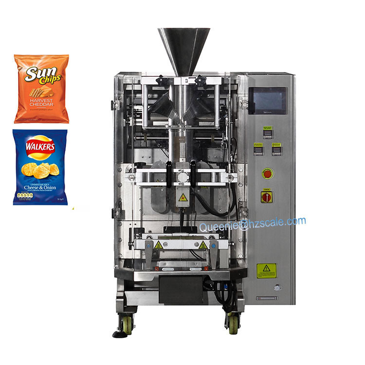 Automatic Chips Snack Food Nitrogen Filling Packing Machine With Multihead Weigher