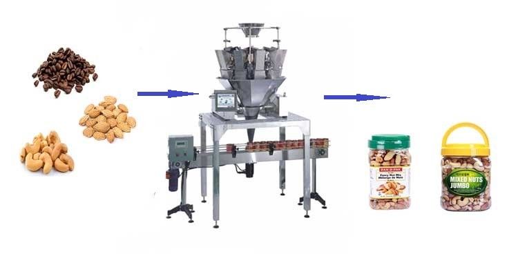 SS304 20 Bottle / Min Plastic Jar Packing Machine