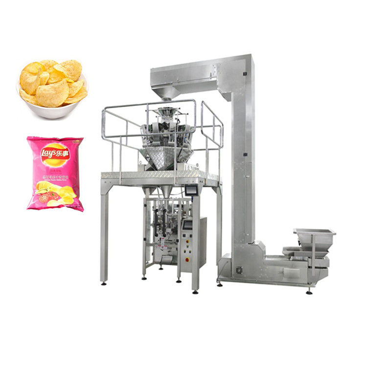 PLC Control Potato Chips Vffs Packaging Machine With Nitrogen Flushing Device