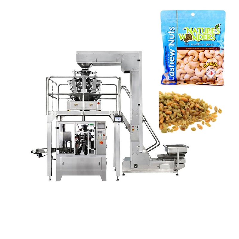 Multi Function 10heads Rotary Pouch Packing Machine Raisins Weighing