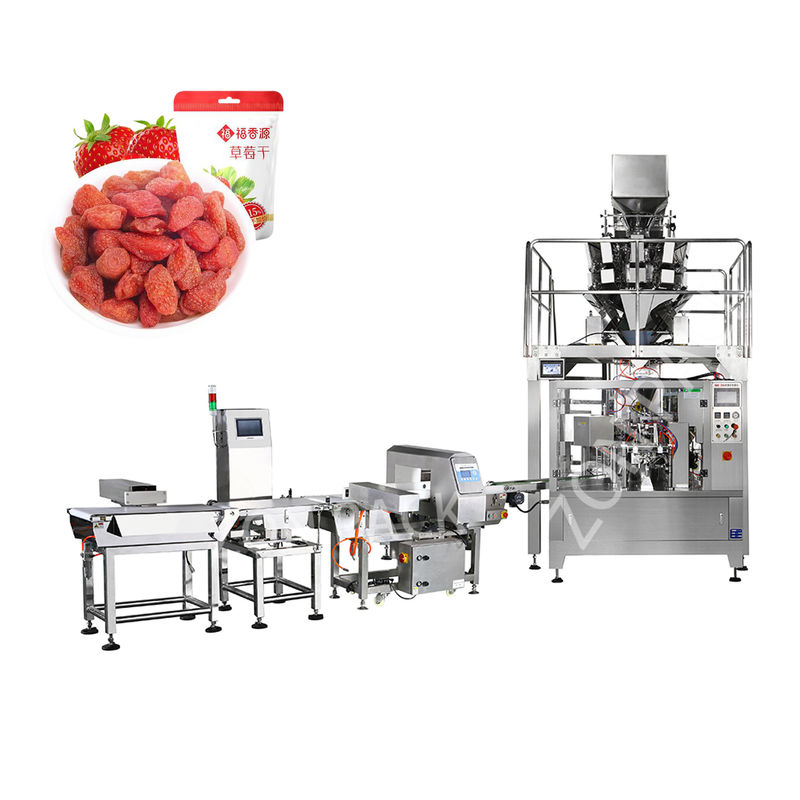 PLC Control Zipper Bag Rotary Packing Machine Dehydrated Fruit Vegetable Weighing