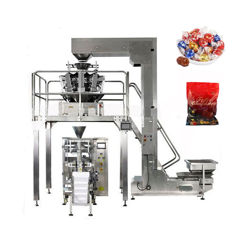 Nut Bean Chocolate Vertical Packing Machine With Multihead Weigher Automatic