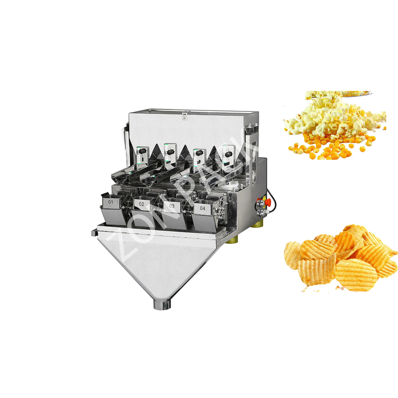 Automaic 4 Head Linear Weigher 500g 1000g Popcorn Snack Weighing