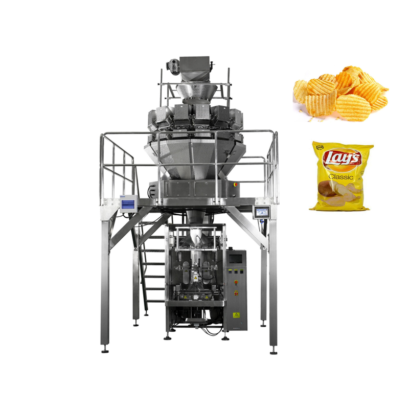 Automatic Vertical Bag Packing Machine Multihead For Grain Nut Puff Chip