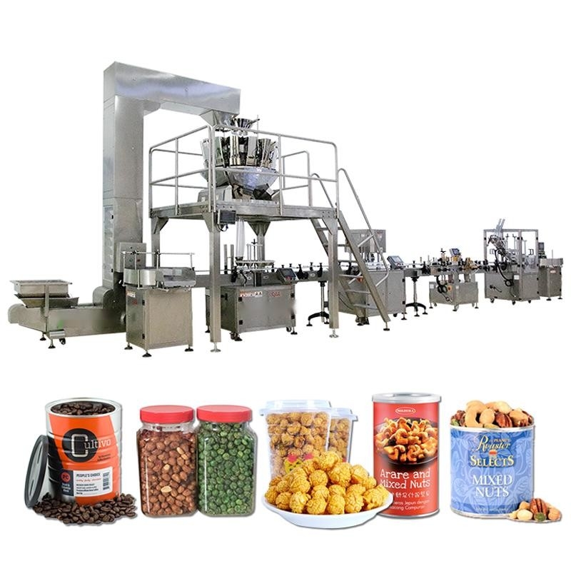 Customized Food Grade Automatic Packaging System For Nuts Candy Bottle