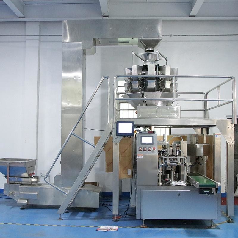 Premade Bag Nut Food Packaging Machine Multihead Weighing Automatic
