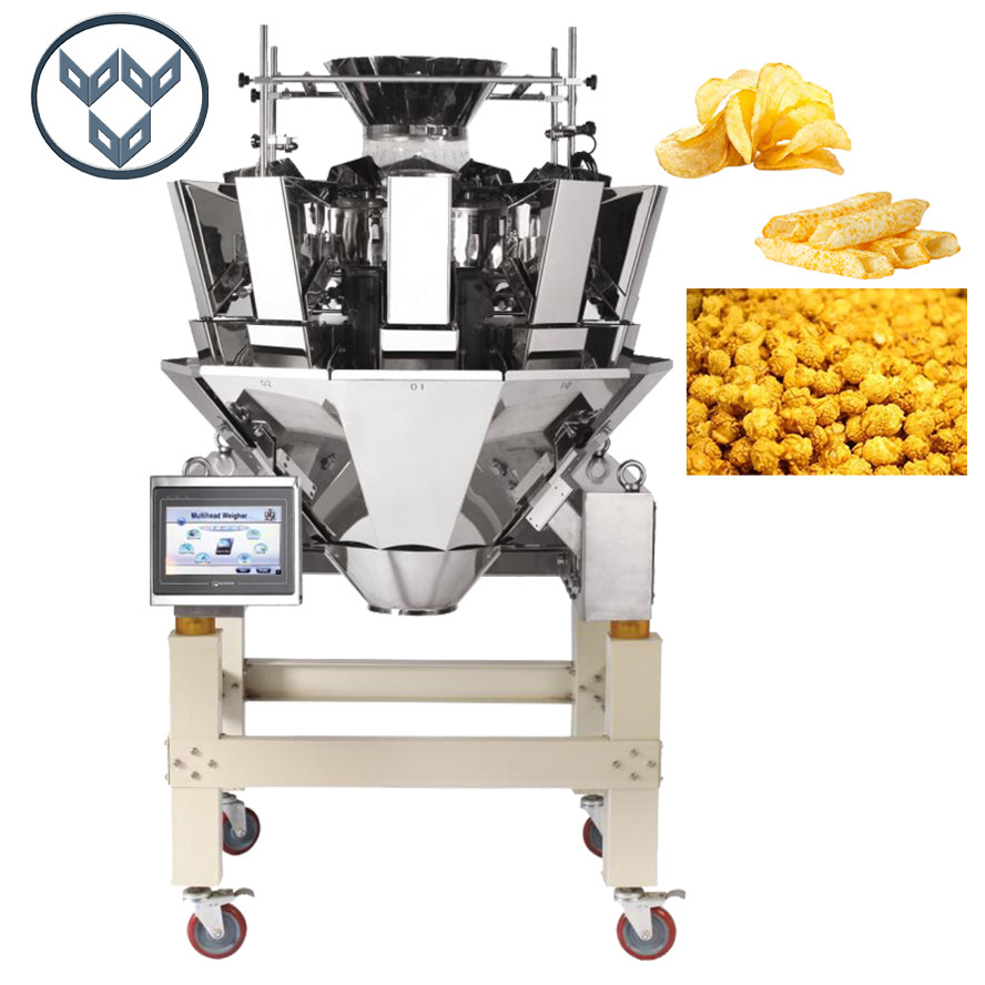 Automatic Food Snack 10 / 14 Heads Weigher For Chips Grain Packing