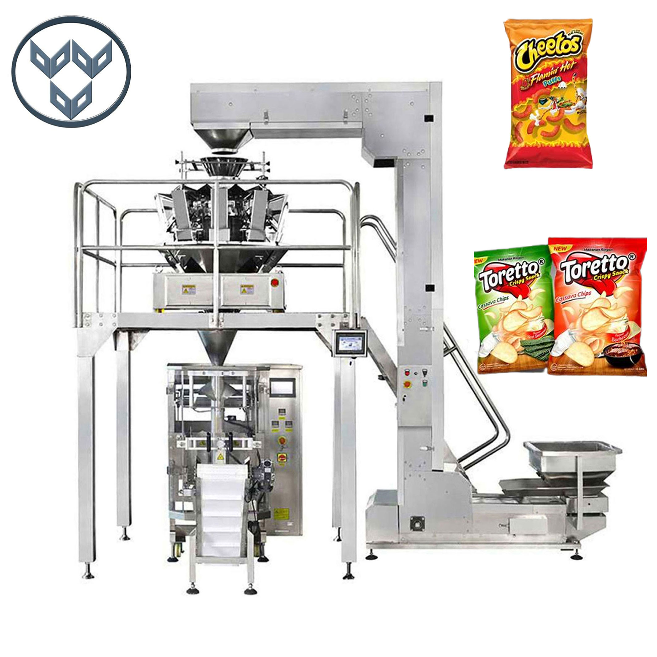 Chips Puffed Food Punch Hole Bag Packaging Machine Automatic 50g 100g