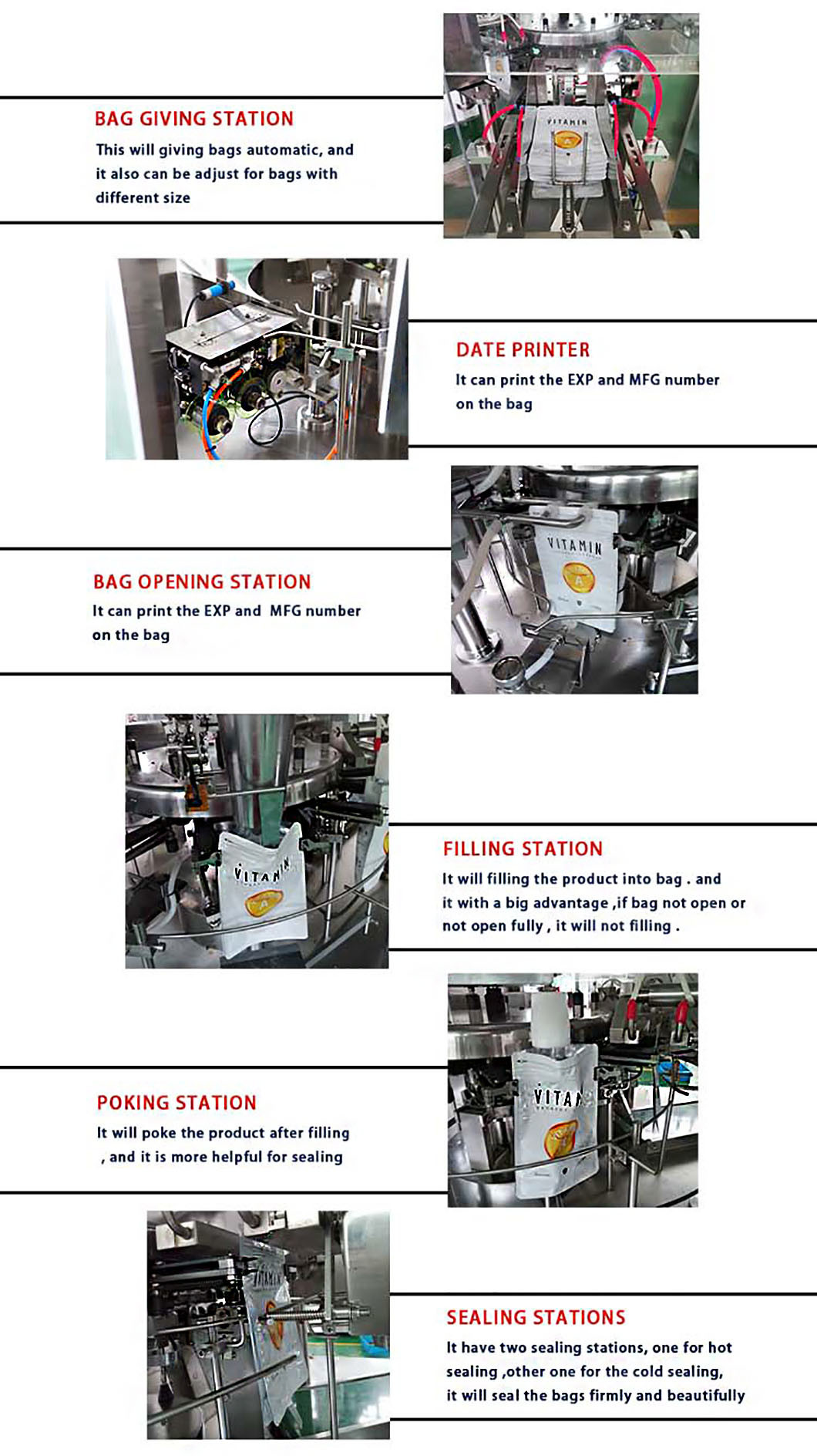 300g 500g Flat Pouch Cashew Nuts Packing Machine Multi Function
