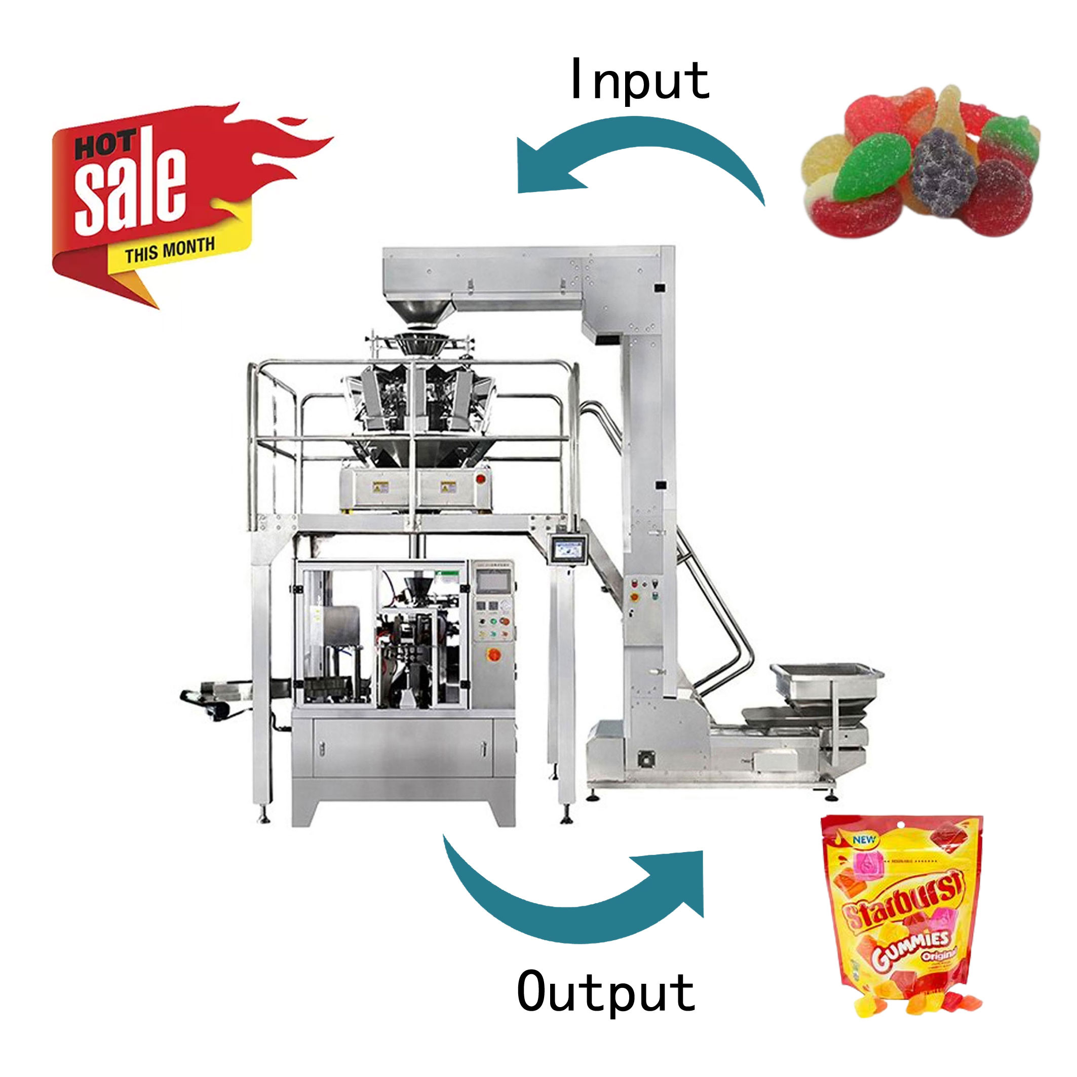 Premade Bag Rotary Packing Machine For Snacks Candy Chocolaye