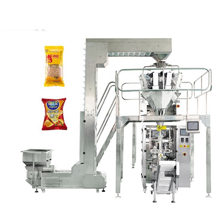 2.2KW Popcorn Packaging Machine With Multihead Weigher 70Bags/Min