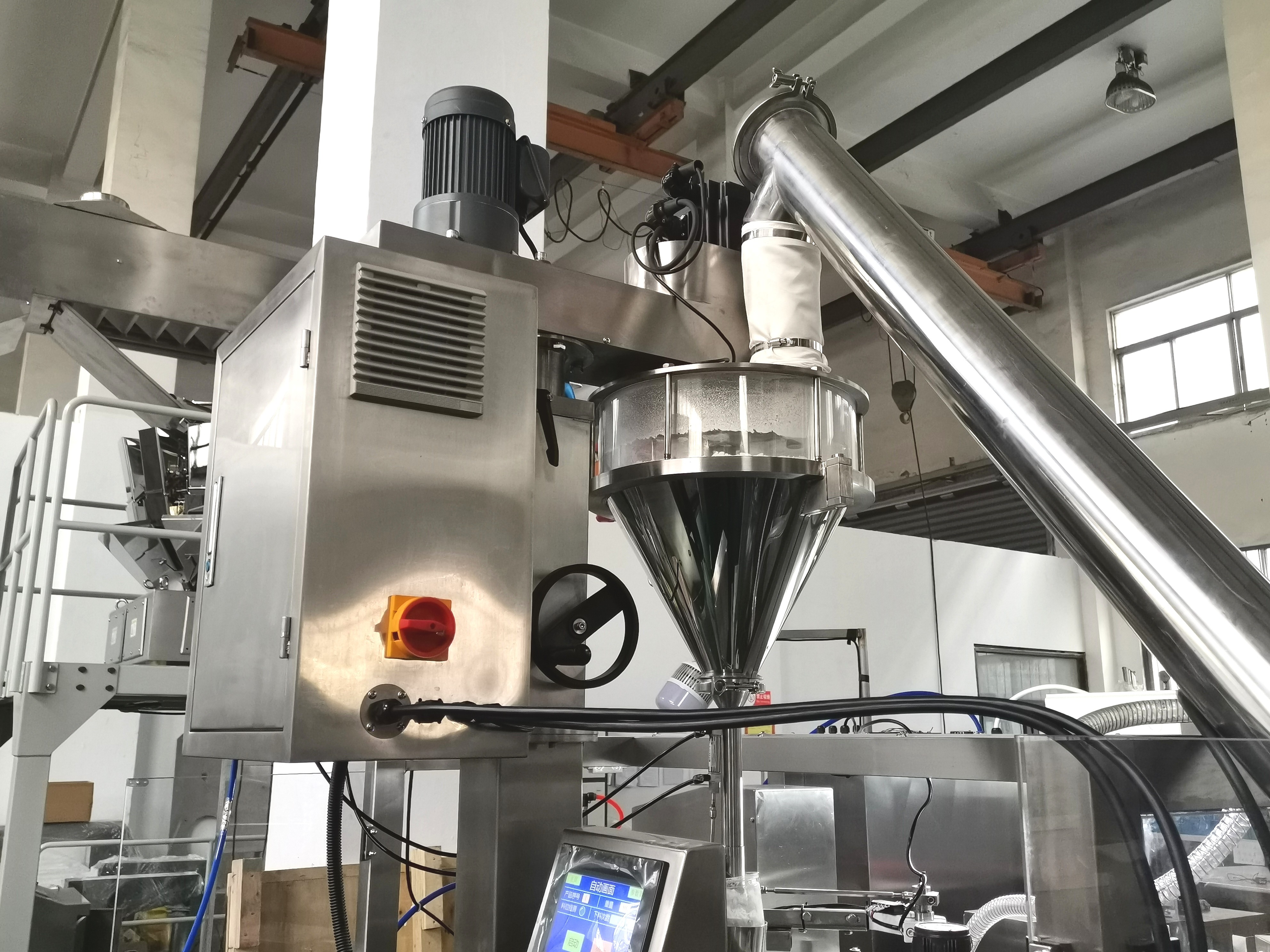 Auger Filler Standing Bag Powder Packing System With Screw Conveyor