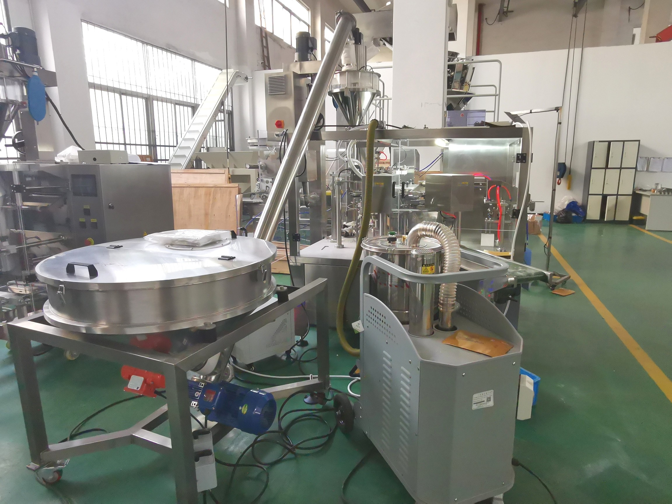 Auger Filler Standing Bag Powder Packing System With Screw Conveyor