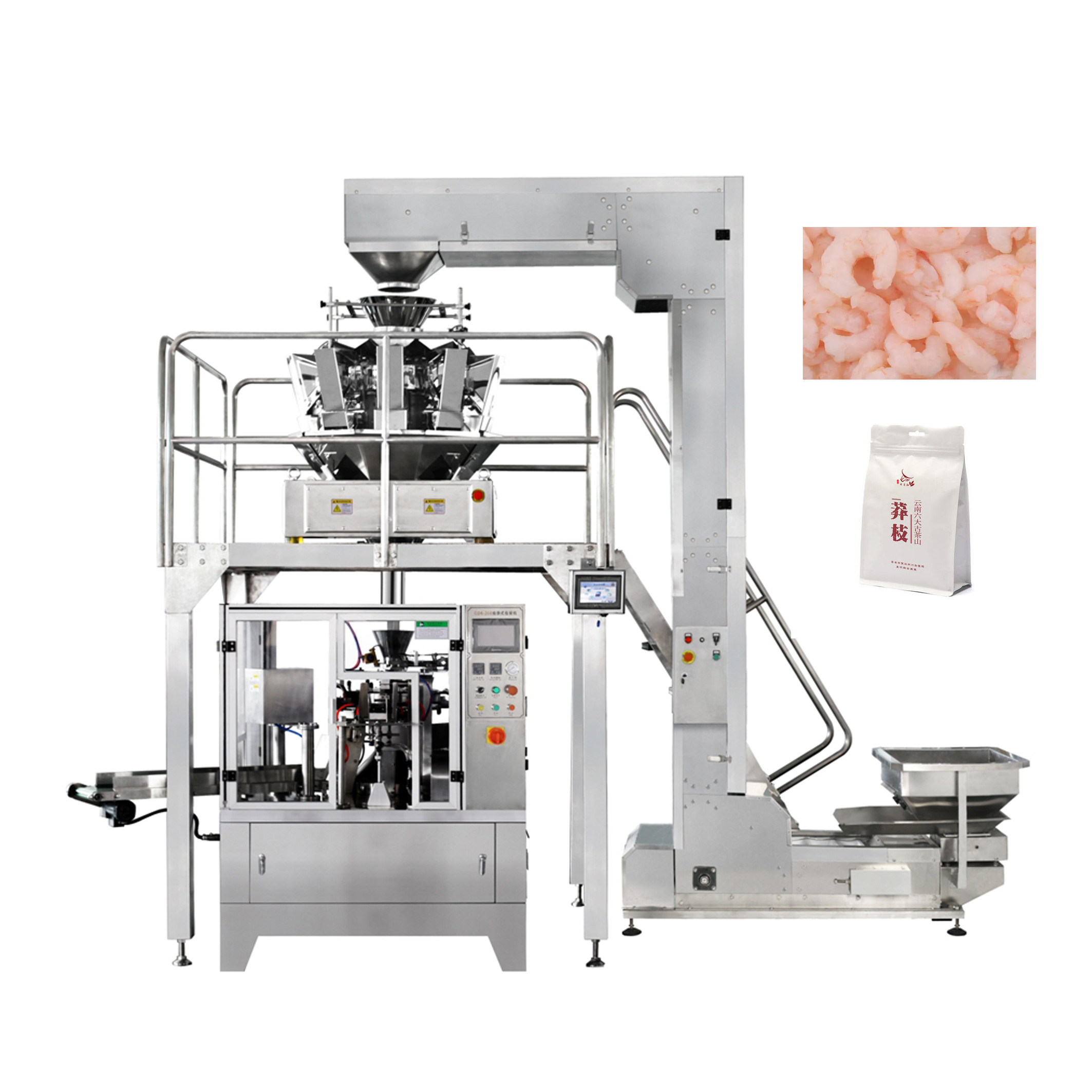 304SS Automatic Weighing Rozen Food Packing Machine 30bags/Min