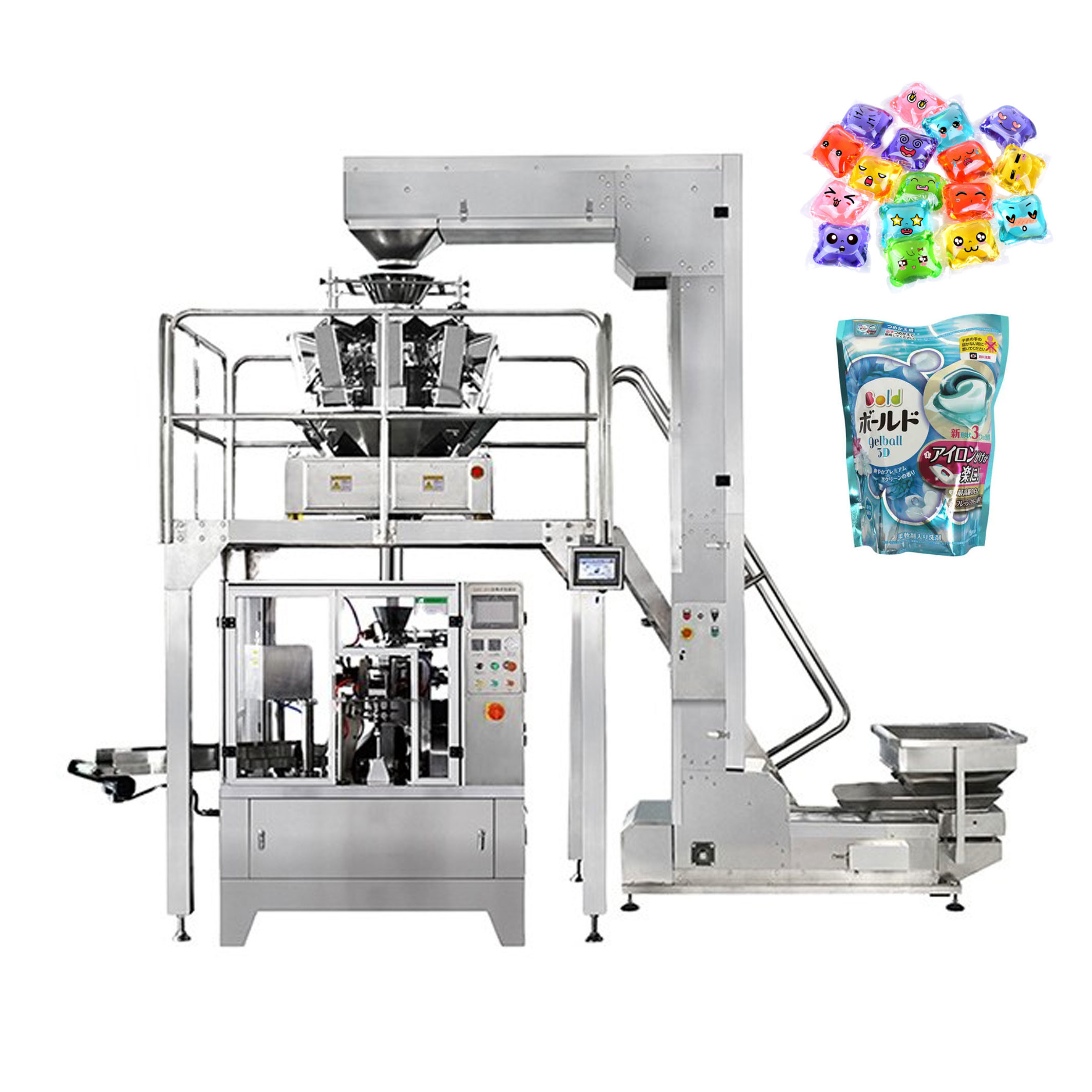 Laundry Detergent Pods Zipper Bag Packing Machine Multihead Automatic