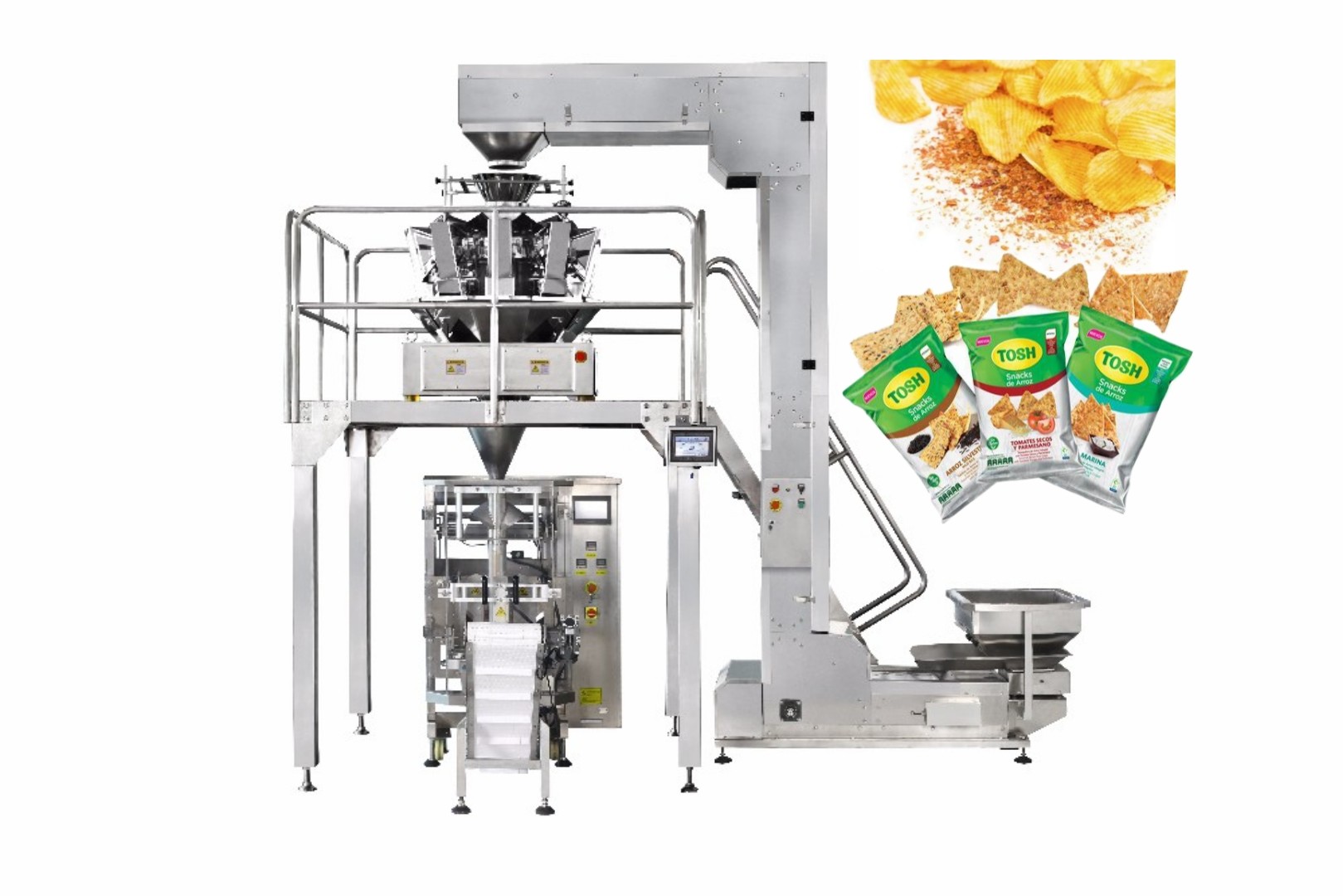 Chips Snack Food Pillow Bag  VFFS Packing Machine 60bags/Min