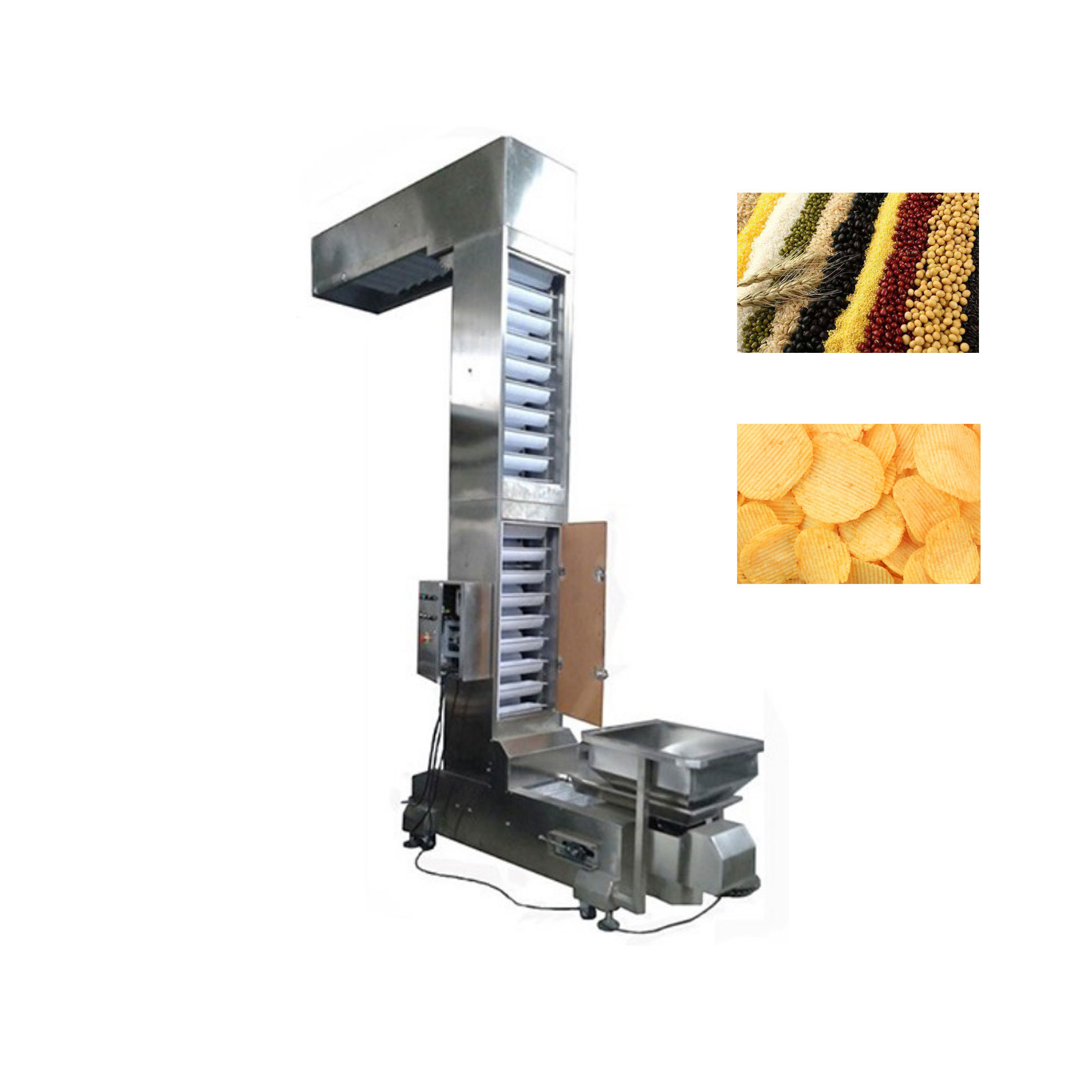 Food Snack Chips Nuts Z Type Bucket Elevator Conveyor 304SS Frame