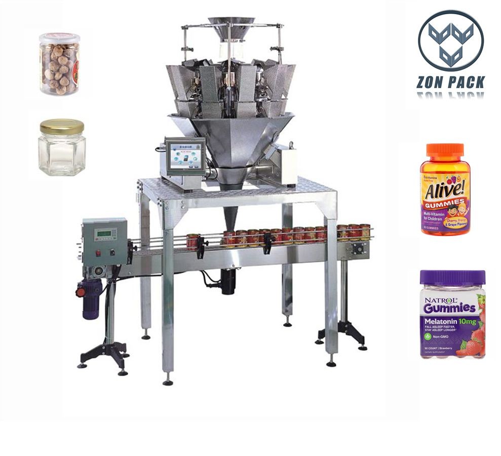 30 Jars / Min Automatic Plastic Glass Jar Packing Machine For Candy Snack